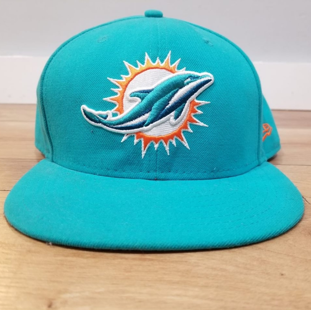 Miami Dolphins New Era Fitted Cap Hat Sz 8